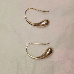Lightweight sterling silver 925 earrings teardrop style hook pierced ears